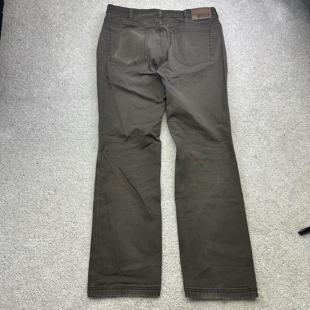 Duluth Flex Fire Hose Brown Khaki Pants Mens 36x32 Relaxed Fit Canvas